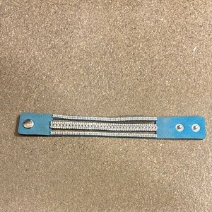 Blue Snap Bracelet with Silver Accents